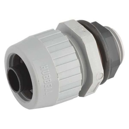 Raco Conduit Fitting Connector, 2 in, Liquid-Tight, Nylon, Electro Zinc Plated, Gray 4728