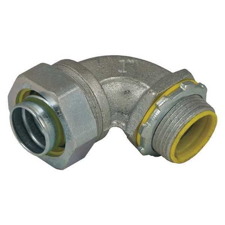 Raco Conduit Fitting Connector, 1-1/4 in, Liquid-Tight, Steel, Electro Zinc Plated, Gray 3545