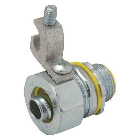 Raco Conduit Fitting Connector, 1-1/4 in, Threaded, Steel, Electro Zinc Plated, Gray 3545-3