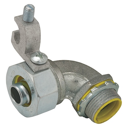 Raco Conduit Fitting Connector, 1-1/2 in, Threaded, Steel, Electro Zinc Plated, Gray 3546-3