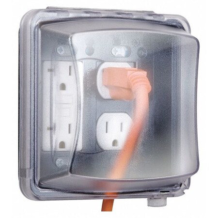 Raco While In Use Cover, 2-3/4"D, 2 Gangs, Clear MM2410C