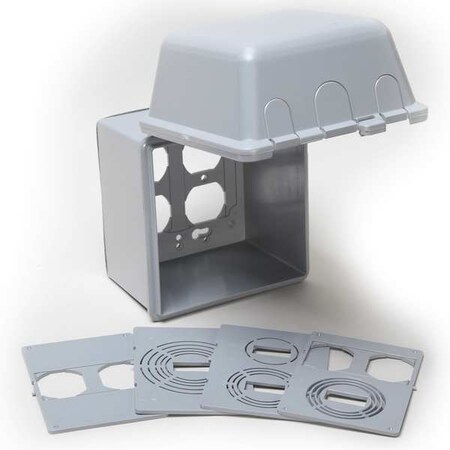 Raco While In Use Cover, 4-3/4"D, 2 Gangs, Clear MM7440C