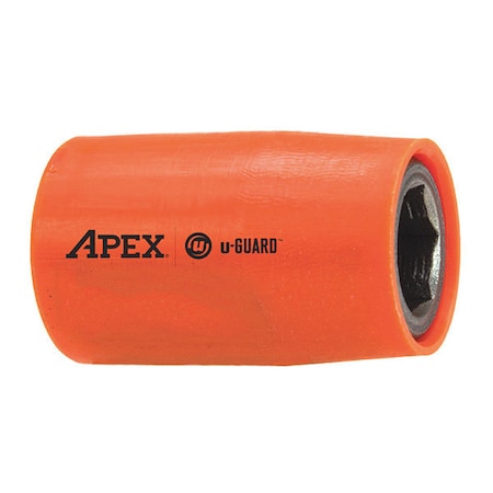 Apex Tool Group 3/8 in Drive Socket with U-Guard Shallow Socket, Urethane Covered, Metric, Shallow, 8mm, 1-1/4 UG-M-8MM13