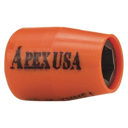 Apex Tool Group 1/4 in Drive Socket with U-Guard Shallow Socket, Urethane Covered, Metric, 7mm, 7/8", Square UG-M-7MME1