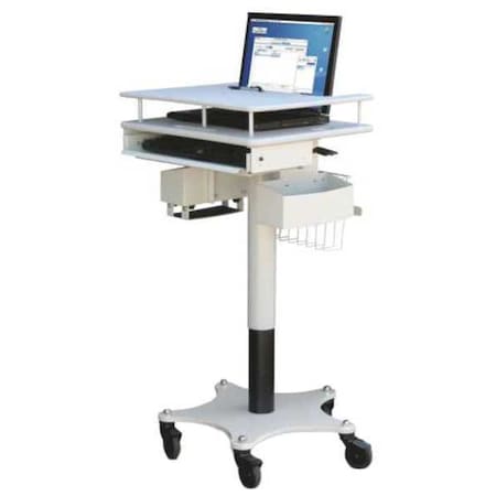Afc Industries Laptop Cart, 27-1/2 to 43-1/2" H x 21" W LPC750_2117_KB_2MB_SHIM_11
