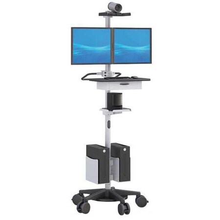 Afc Industries Computer Stand, Gray, 72" H x 33" W, 100 lb MPC2C60_HR4_2F_H_KB_DRW_SH_2C1