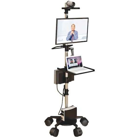 Afc Industries Laptop and Monitor Cart, 84" H x 31" W MPC_200_84_LP_1F_2C_00_HS0_01