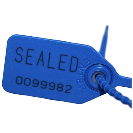 Tydenbrooks Adjustable Plastic Equilok Seal, 7", HDPE, Blue, 7 Digits, PK100 V32541073-03-GRAI