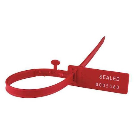 Tydenbrooks Adjustable High Strength, Secure Grip Seal, 15", 7 Digits, Red, PK100 V9271115-1-GRAI