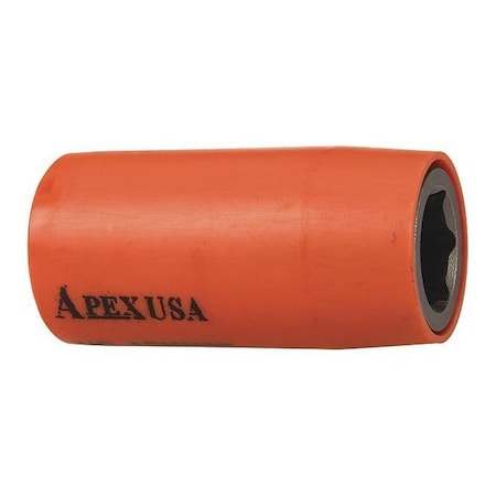 Apex Tool Group 1/2 in Drive Socket with U-Guard Standard Socket, Urethane Covered, Metric, 15mm, 2-1/4", Square UG-15MM25