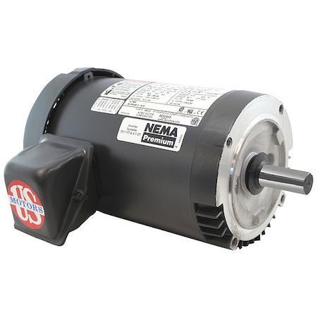 U.S. Motors Three-Phase General Purpose Motor, 1 1/2 HP, 145TC Frame, 208-230/460V AC Voltage U32P2DCR
