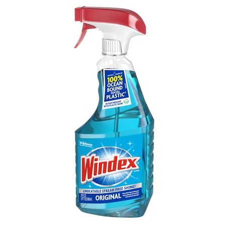 Windex Liquid Glass and Surface Cleaner, 23 oz., Blue, Unscented, Trigger Spray Bottle, 8 PK 313042