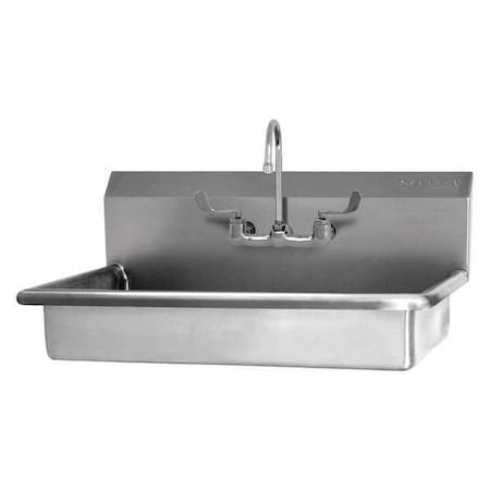 Sani-Lav Wall Mount, 1 Hole, Dual Manual Handle, Silver, Hand Sink 5A1F-0.5
