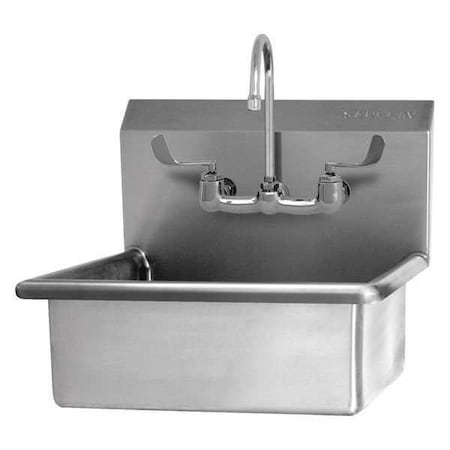 Sani-Lav Wall Mount, 2 Hole, Dual Manual Handle, Silver, Hand Sink 504F-0.5
