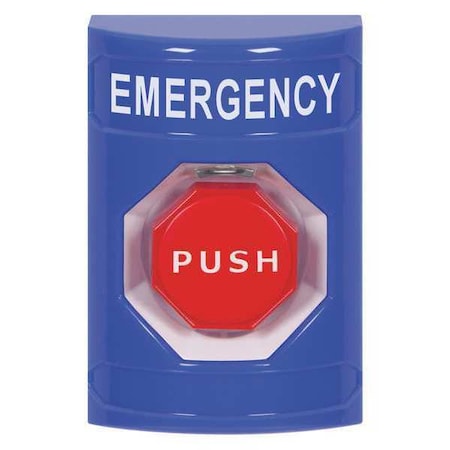 Safety Technology International Emergency Push Button, Blue, Red Button SS2405EM-EN