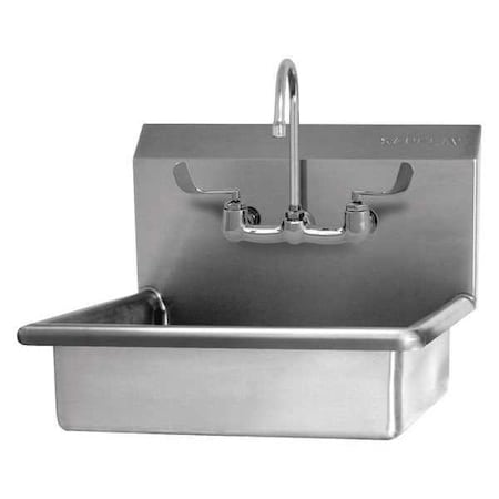 Sani-Lav Wall Mount, 2 Hole, Dual Manual Handle, Silver, Hand Sink 5A4F-0.5