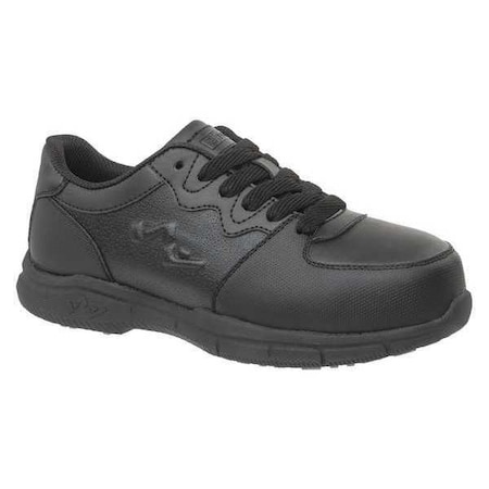 S Fellas By Genuine Grip Women's Athletic Shoe, Composite Toe, Leather Upper, Rubber Outsole, Lace Up, Black, 9 Medium 520-9M