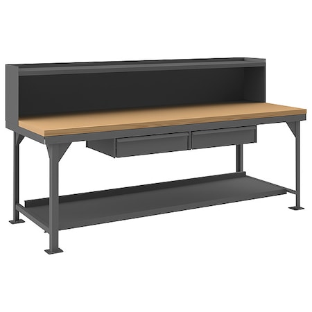Durham Mfg Workbench, Steel, 96" W, 36" D HDWBMT3696RS2DR95