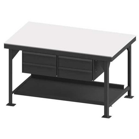 Durham Mfg Workbench, Steel, 60" W, 36" D HDWBUHMW36604DR95