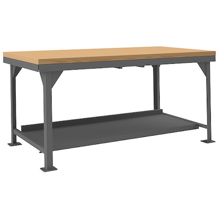 Durham Mfg Workbench, Steel, 72" W, 36" D HDWB-MT-3672-95