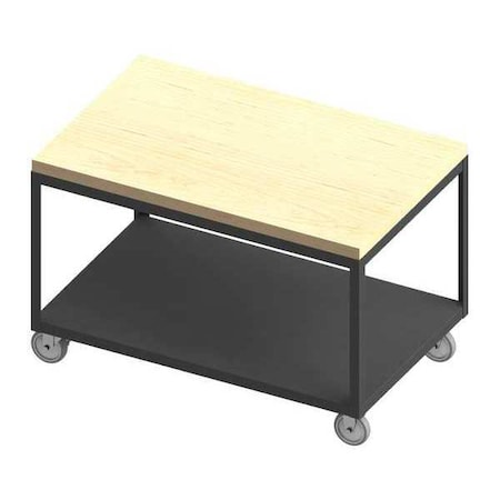 Durham Mfg Workbenches, Butcher Block, 48" W, 32" Height, 1200 lb., Straight HMT-3048-2-MT-95