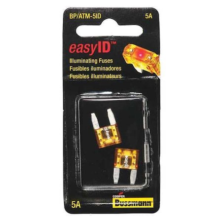 Eaton Bussmann Automotive Fuse, 5A, 2 PK BP/ATM-5ID
