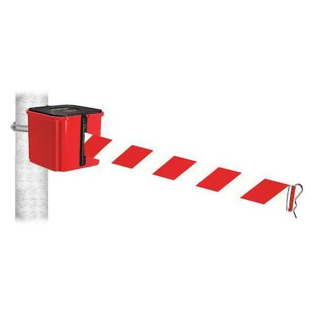 Retracta-Belt Belt Barrier, 4" H, Red/White Striped Belt WH412RD20-RWD-HC