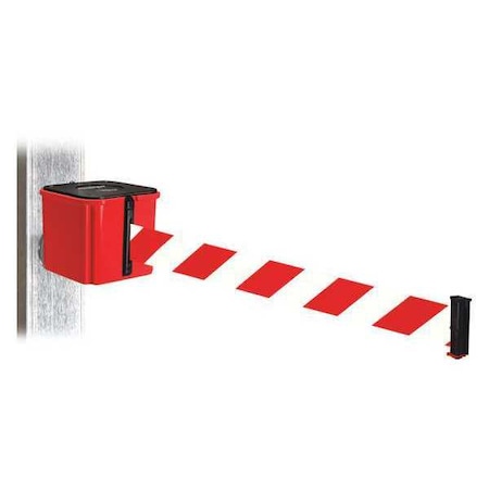 Retracta-Belt Belt Barrier, Red/White Striped Belt, Red WH412RD15-RWD-MM