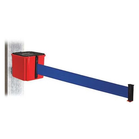 Retracta-Belt Belt Barrier, 4-1/4" H, Blue Belt, Red WH412RD30-BL-MM