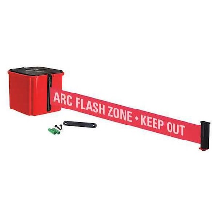 Retracta-Belt Belt Barrier, ARC Flash Zone Keep Out, 4"H WM412RD30-ARC-RE