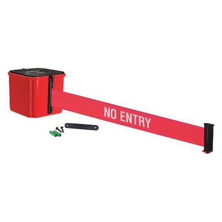 Retracta-Belt Belt Barrier, No Entry, 4" H, Powder Coated WM412RD25-NE-RE