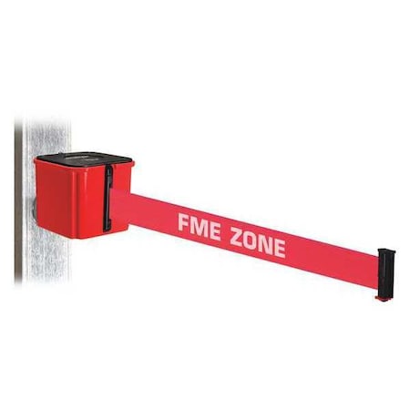 Retracta-Belt Belt Barrier, 4-1/2" W, FME Belt Message WH412RD15-FME-MM