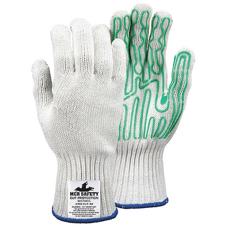 Mcr Safety Cut Resistant Coated Left Hand Glove, Cut Level A6 , Silicone , Fish Net , L 92379LLH