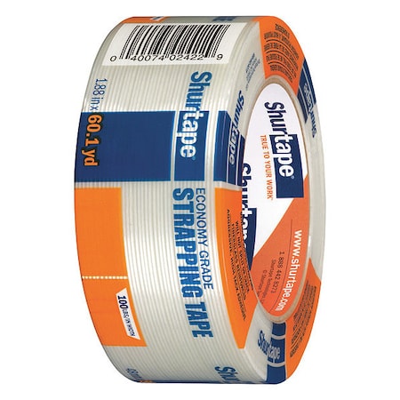 Shurtape Packaging Tape, 48mm W, Clear, 4-47/64" dia 104478