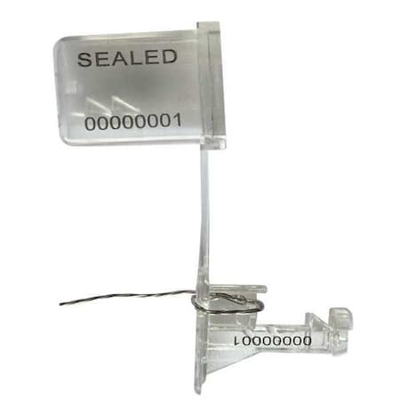 Tydenbrooks Polycarbonate Pl. Padlock Seal, Wire, 1-3/4"L, Clear, 8 Digits, PK50 V35082181-27-GRAI