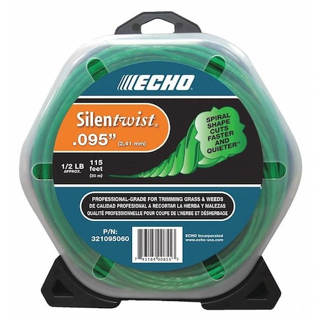 Echo Trimmer Line, 80 ft. L, 0.095" Dia. 321095060