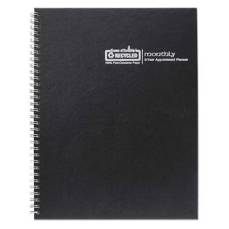 House Of Doolittle Monthly Hard Cover Two-Year Planner, 11 x 8.5, Black Cover, 24-Month: Jan 2025 to Dec 2026 262092
