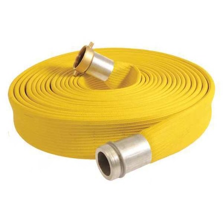 Zoro Select 2" ID x 50 ft Rubber Water Discharge Hose 250 PSI YL 45DU32