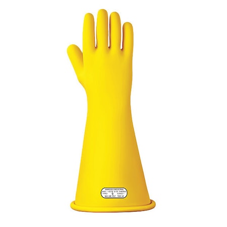 Ansell Electrical-Insulating Gloves, 7,500V AC, 11,250V DC, Rubber, 16" Length, Yellow, Size 8 CLASS 1 Y 16