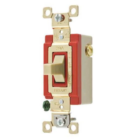 Bryant Wall Switch, 20A, Ivory, 1-Pole Type, Toggle 4921I