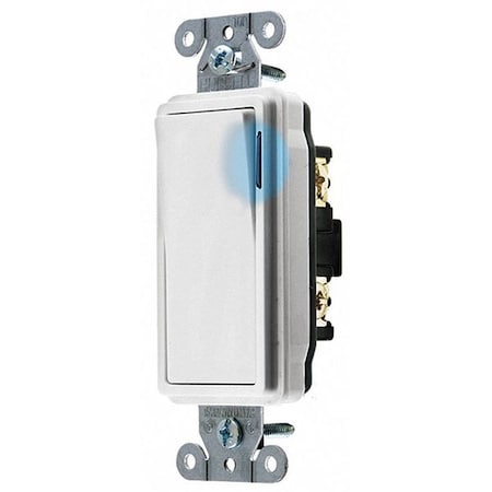 Bryant Illuminated Wall Switch, 20A, 1-Pole Type 9901GLW