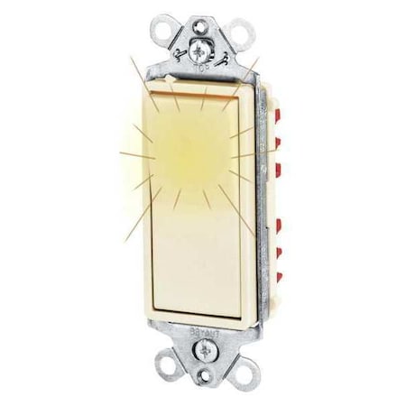 Bryant Illuminated Wall Switch, Ivory, 3-Way Type 9903GLI