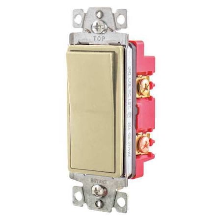 Bryant Wall Switch, 20A, Ivory, 4-Way Type, Rocker 9904I