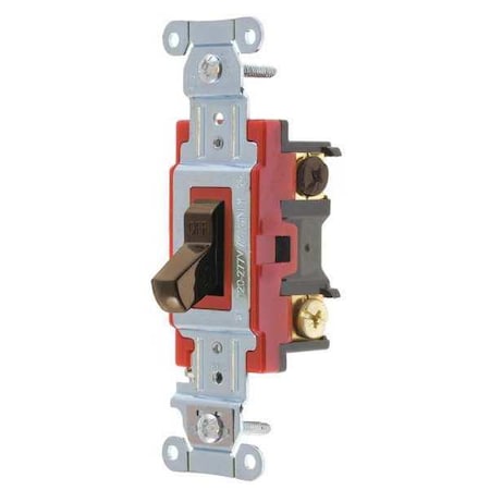 Bryant Wall Switch, 20A, Brown, 4-Way Type, Toggle 4904B