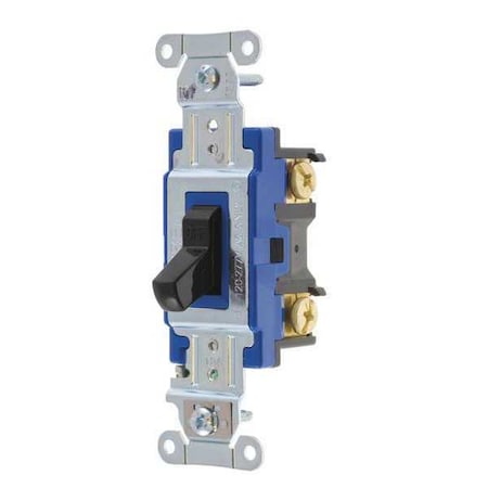 Bryant Wall Switch, 15A, Black, 1-Pole Type, Toggle 4801BBLK