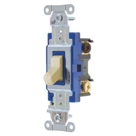 Bryant Wall Switch, 15A, Ivory, 3-Way Type, Toggle 4803BI