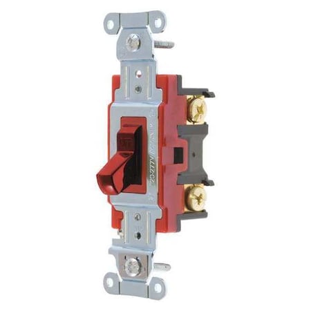 Bryant Wall Switch, 20A, Red, 1-Pole Type, Toggle 4901BRED