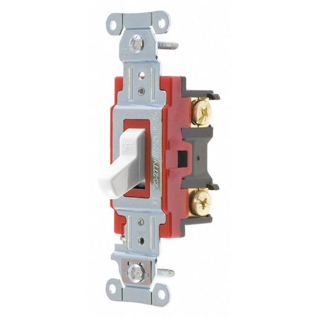 Bryant Wall Switch, 20A, White, 1-Pole Type, Toggle 4901BW