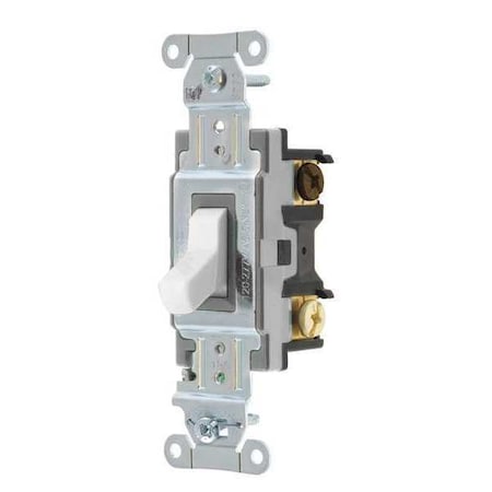 Bryant Wall Switch, 15A, White, Toggle, 1 to 2 HP CSB315BW