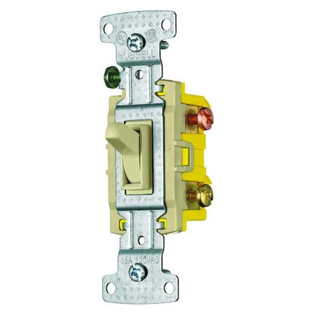 Bryant Wall Switch, 15A, Ivory, 3-Way Type, 1/2 HP RS315I